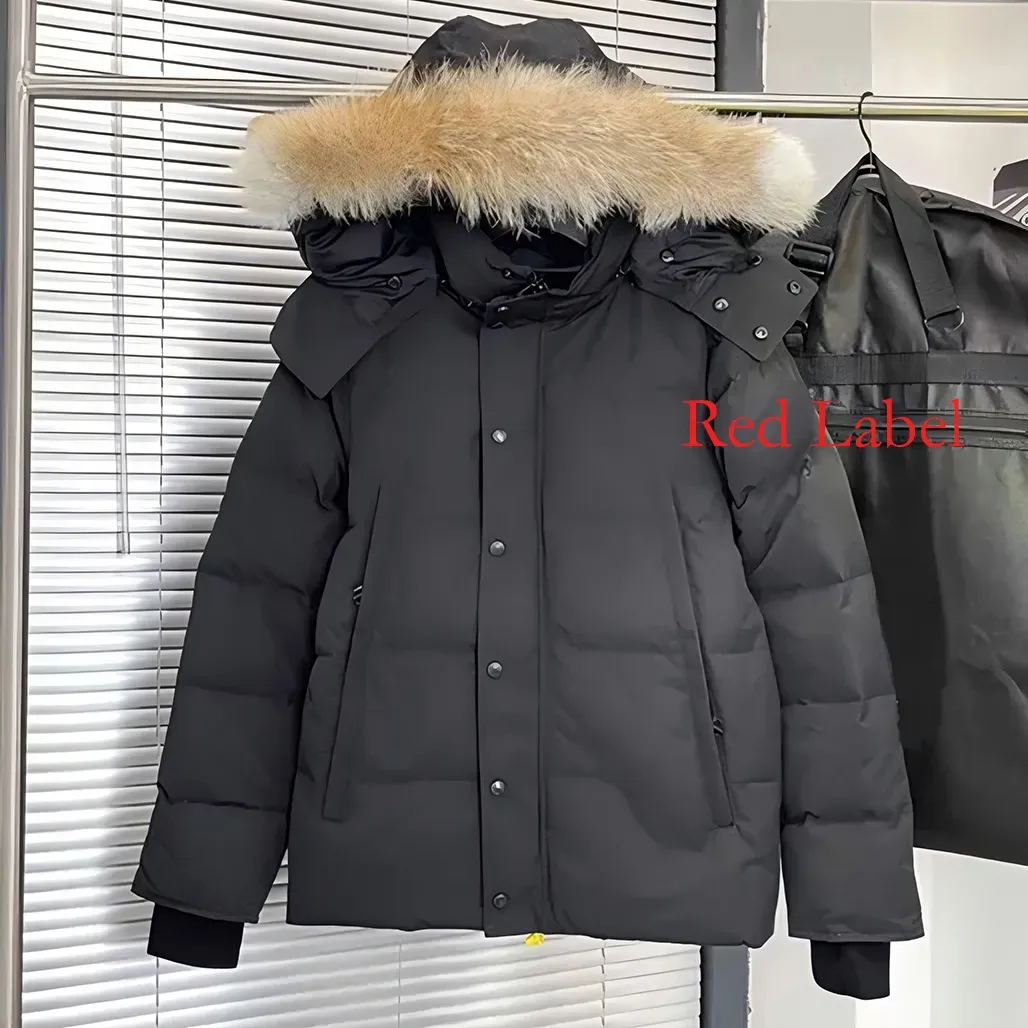Designer High Quality Mens Parka Down Jacket Coat Fourrure Down Fur Wyndham Parka Overcoat Clothing Fashion Style Winter Outerwear Eu XS-2XL