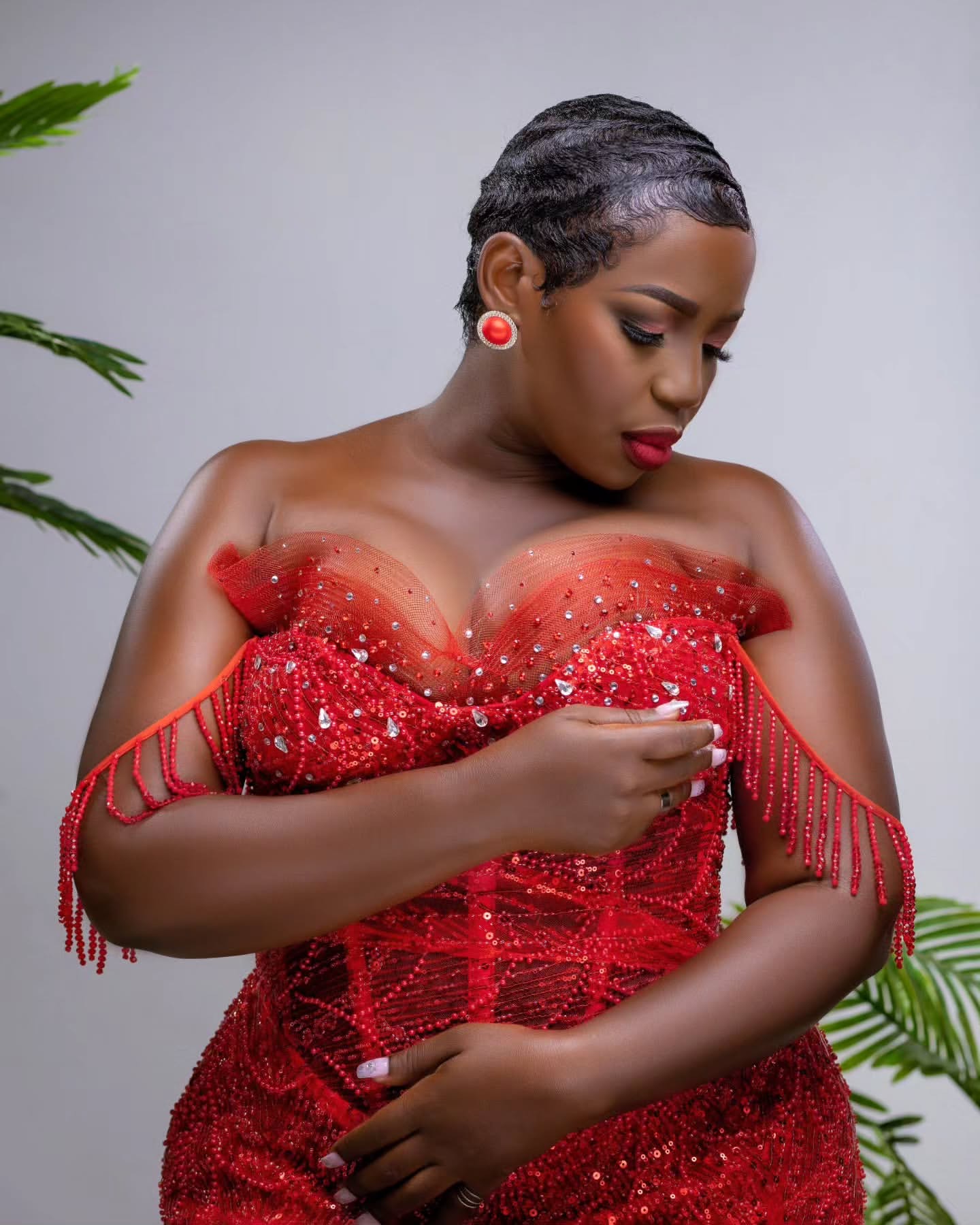 Red Mermaid Prom Dresses 2026 Crystals Tassels Sequined Sweetheart Evening Formal Party Second Birthday Engagement Gowns Plus Size Dress For Special O