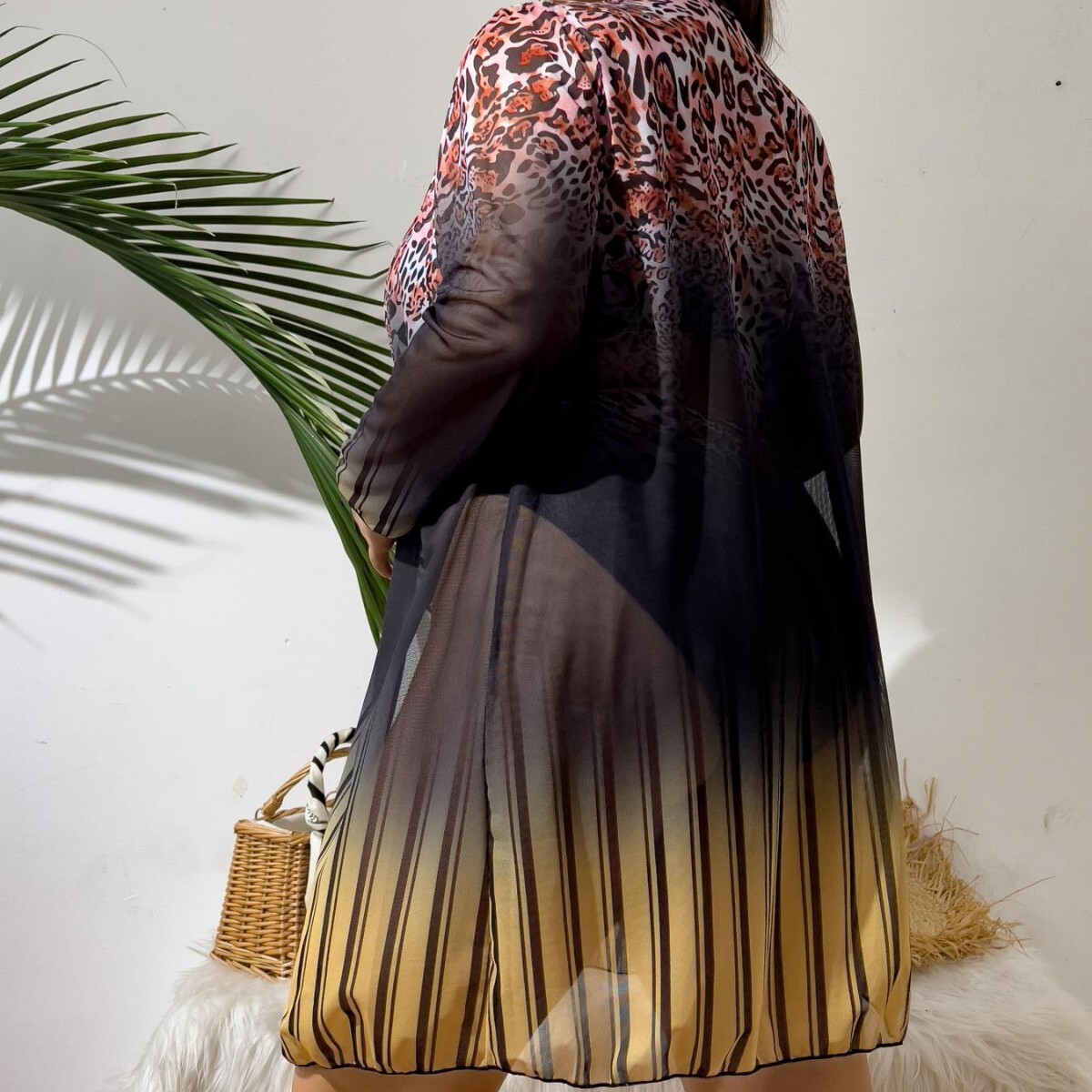 2025 new sexy plus size three piece set high waist split bikini women's swimsuit