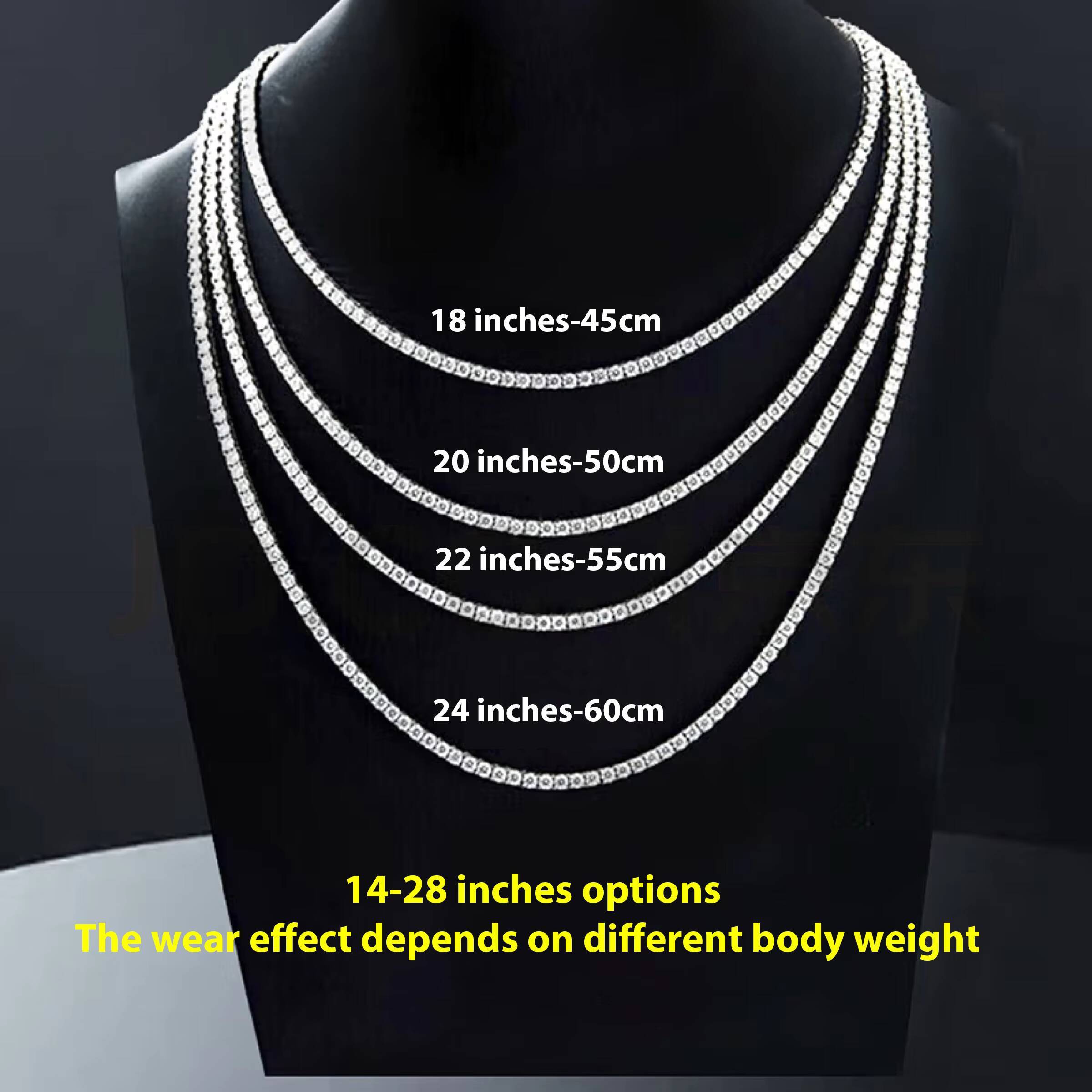 Moissanite Tennis Chian Silver925 With 18K Gold Plated D Color VVS Moissanite Diamond Chain Necklace Fashion Tennis Style