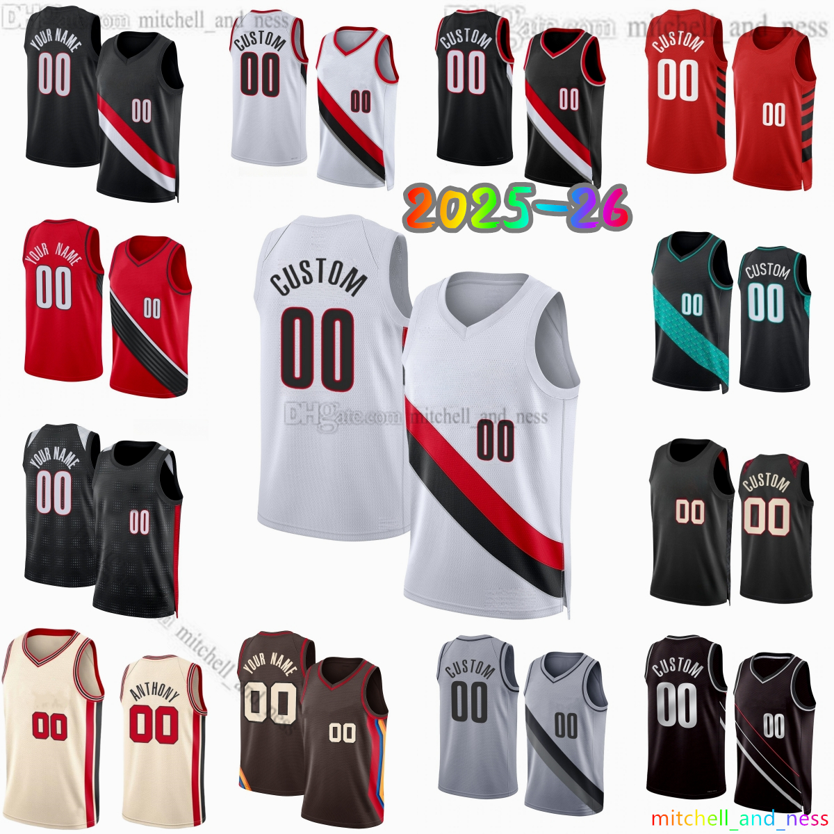Custom 2025-26 New 17 Sharpe Printed Basketball Jersey 8 Avdija 9 Grant 0 Lillard 33 Camara 00 Henderson 23 Clingan 26 Reath 2 Love 24 Murray 1 Wesley Jerseys Shorts