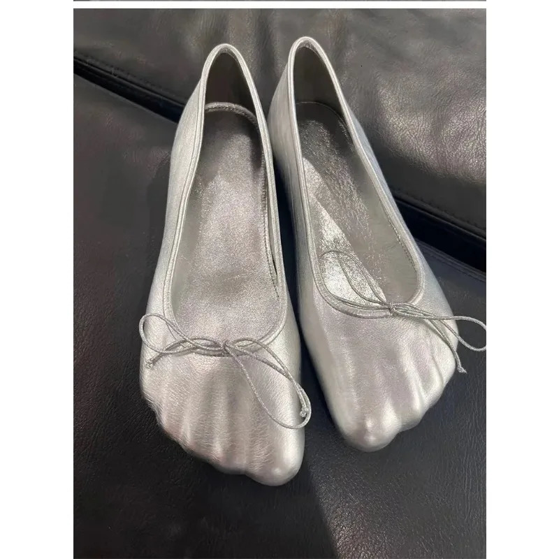 Flat Leather Ballet Shoes Ladies Spring And Summer Comfortable Soft Soled Shoes For Dancing On Light Casual Shoes 251106