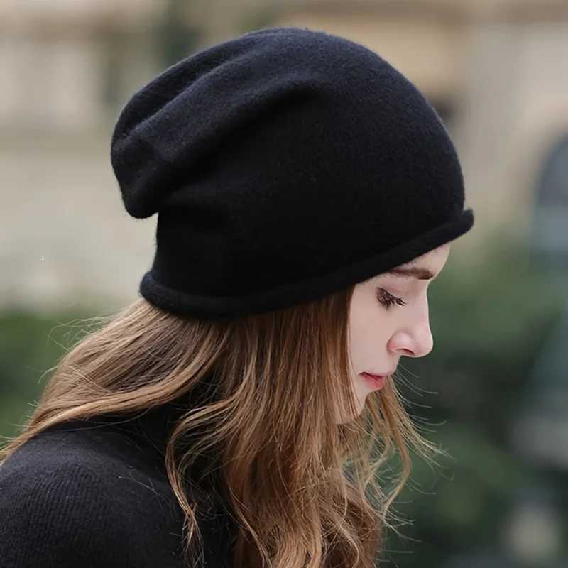 Korean style all-match warm windproof breathable fashion knitted pile hat men and women casual winter heaear W251106
