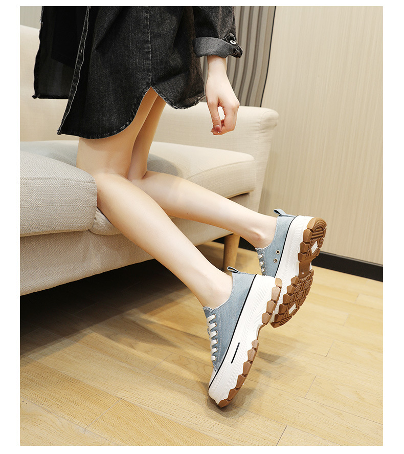 2025 Canvas shoes women fashion classic height increasing thick soled casual shoes sports trend sports shoes daily