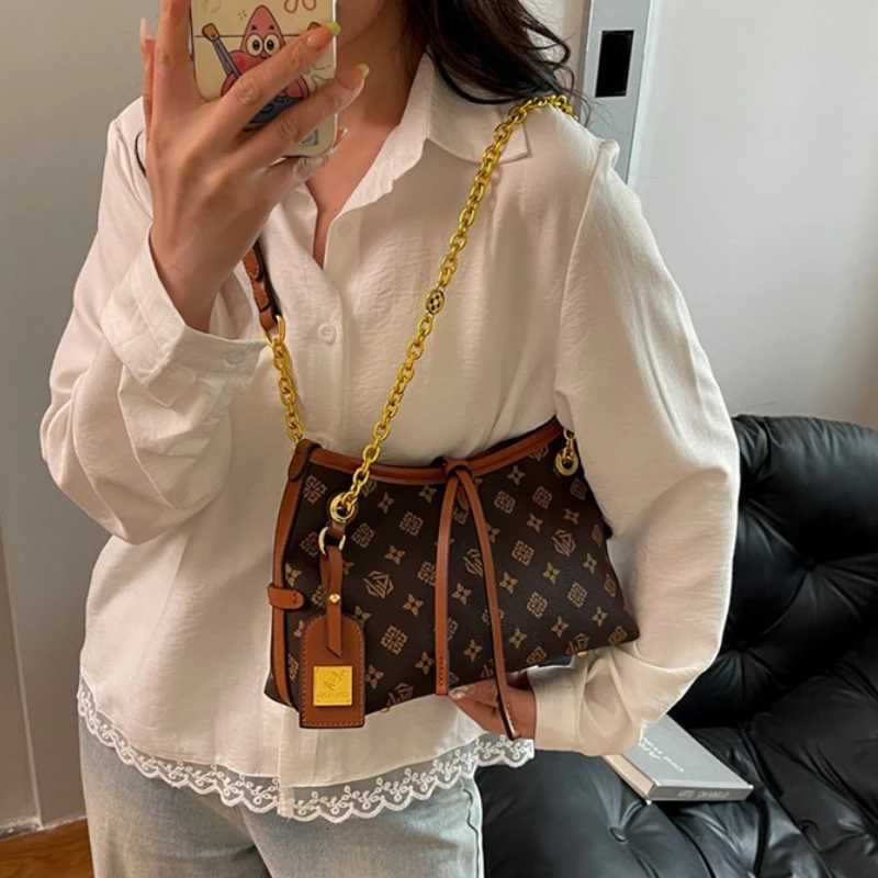 2025 Vintage Print Tote Bag - Stylish Crossbody/Shoder Bag for Wen Spacious Lightweight Trendy Functial Y251106