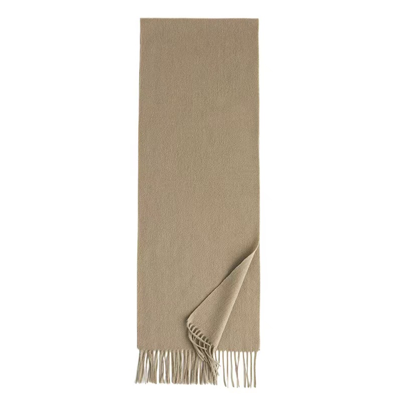 K324 Wool scarf autumn and winter 2024 new solid color scarf women's versatile neck thick warm shawl simple tassel