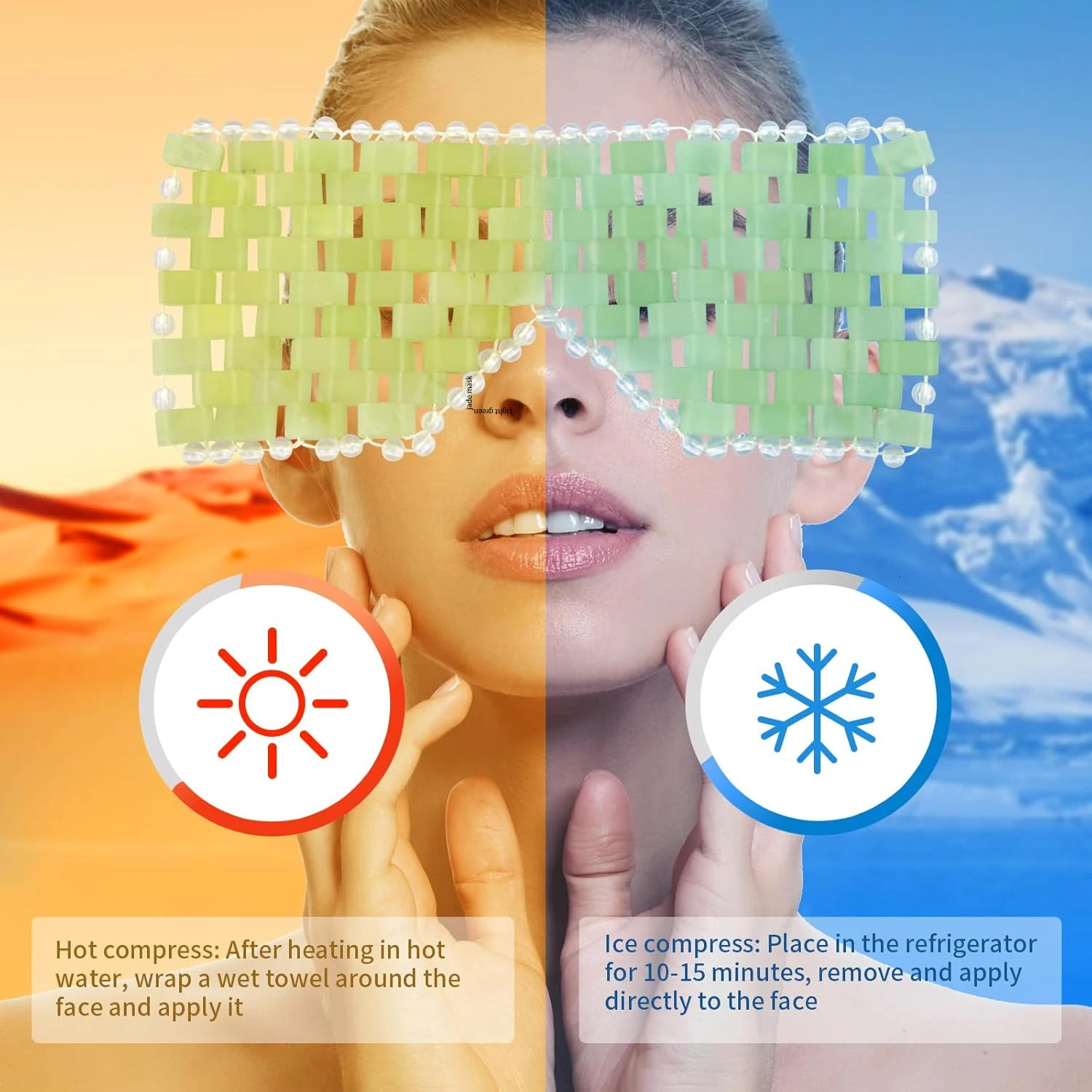 Jade Eye Face Mask Massager Cooling Sleep Eye Mask Comb Guasha Scraping Scalp Comb Massage Tool SPA Beauty Tool 250328