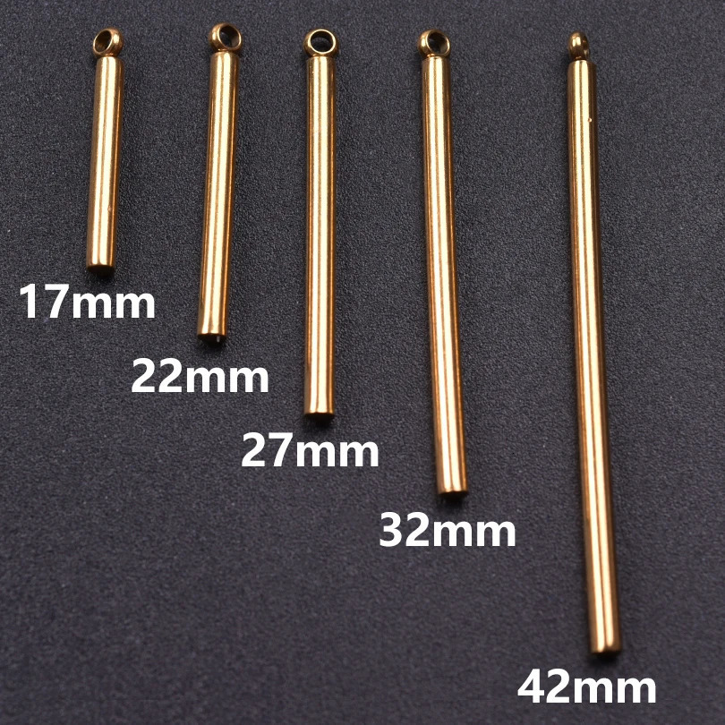 10 piecesbatch cylindrical stainless steel pendant charm DIY jewelry making accessories necklace earrings 250325