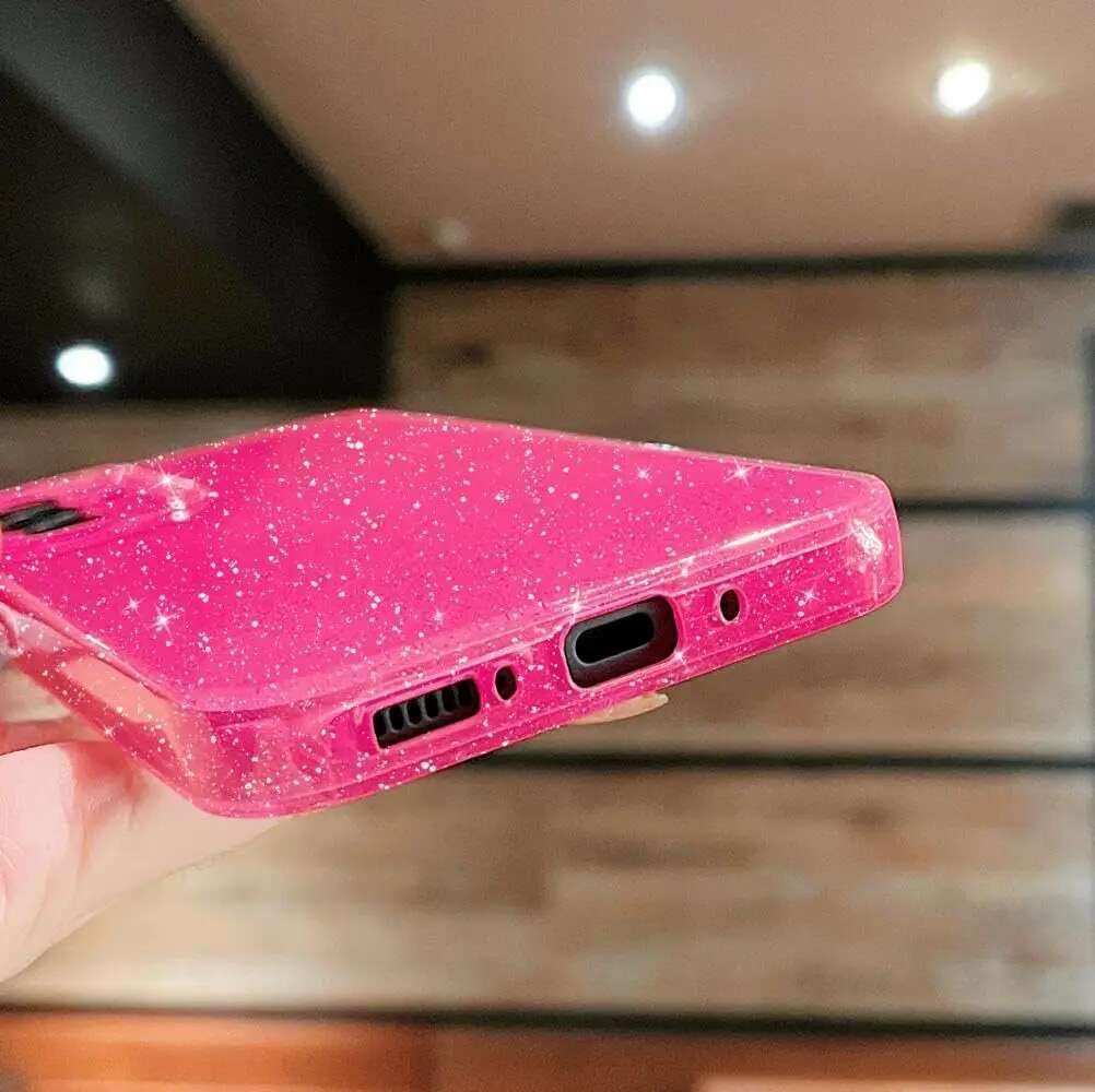 Cute Glitter Case For Samsung Galaxy A55 A15 5G S24 Ultra S23 FE S25 Plus S24ultra S23fe A 55 15 Cover Phone Accessories