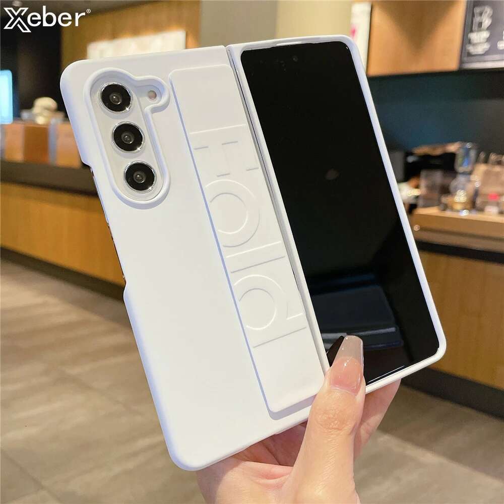 Soft Silicone Wrist Strap Bracket Phone Case For Samsung Galaxy Z Fold 6 5 4 ZFold 3 Cases Ultra Thin Matte Hard Cover