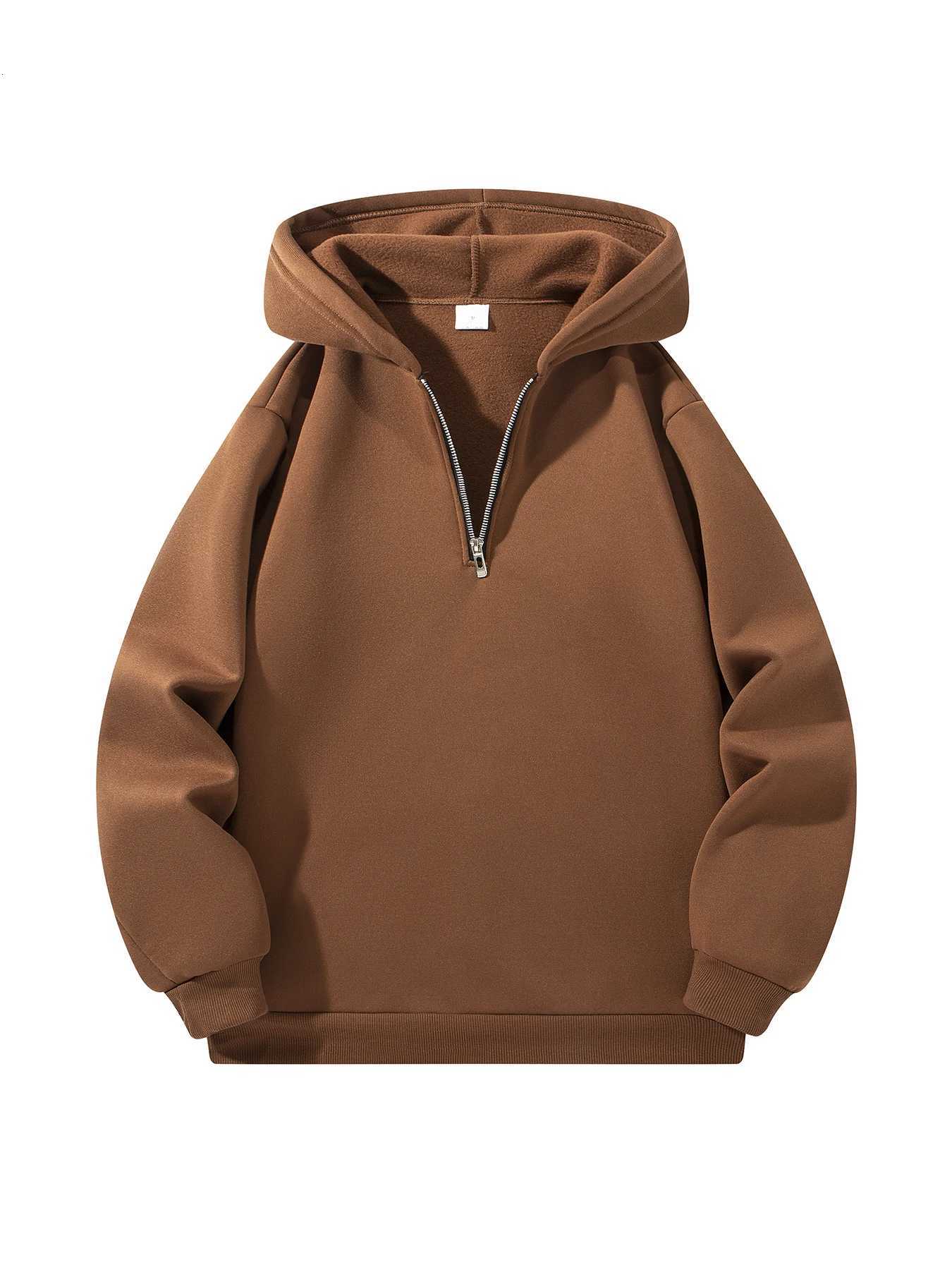 Mens Casual Sweatshirt Hoodies Long Sleeve Stand Collar Half Zipper Pullover Solid Sweatshirt Autumn Outdoor Streetwear for Men W251106