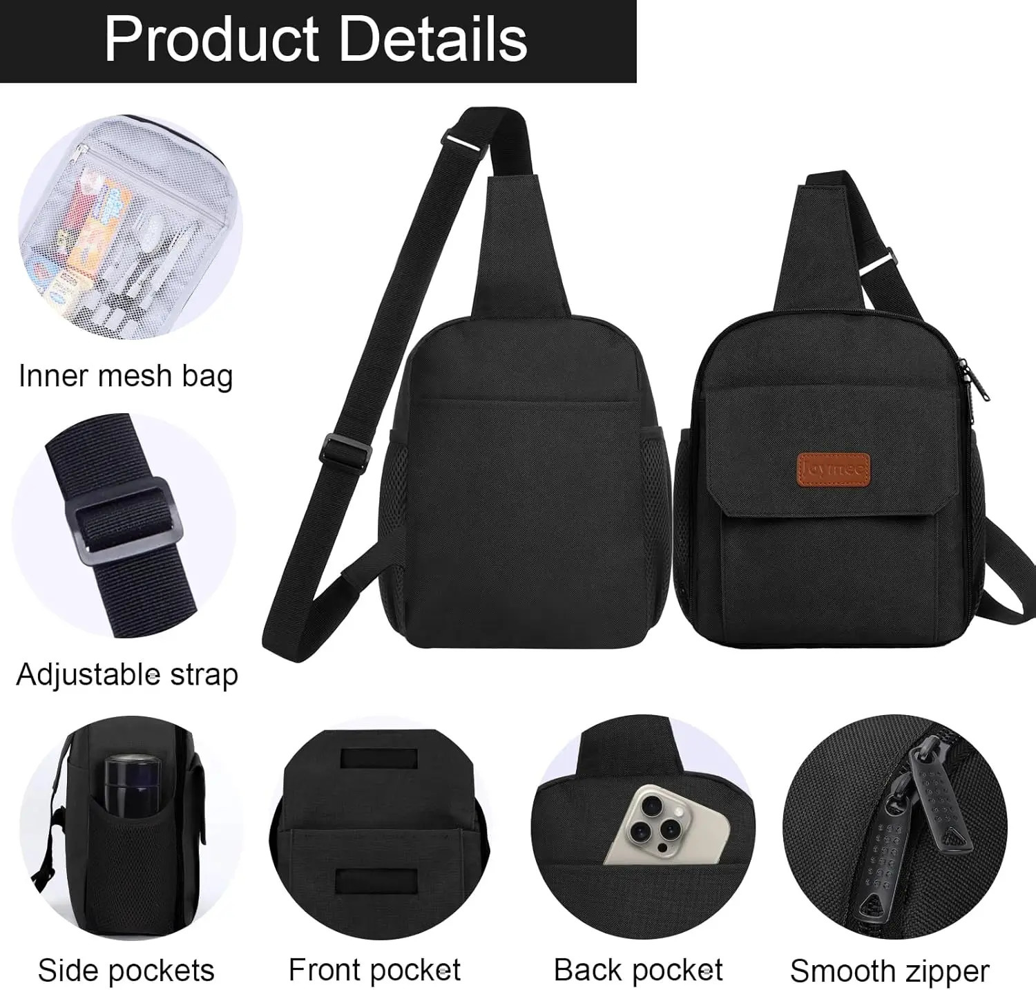 Sling lunch box bag suitable for women adults portable leak proof reusable insulated cross body small cooler with shoulder 250401