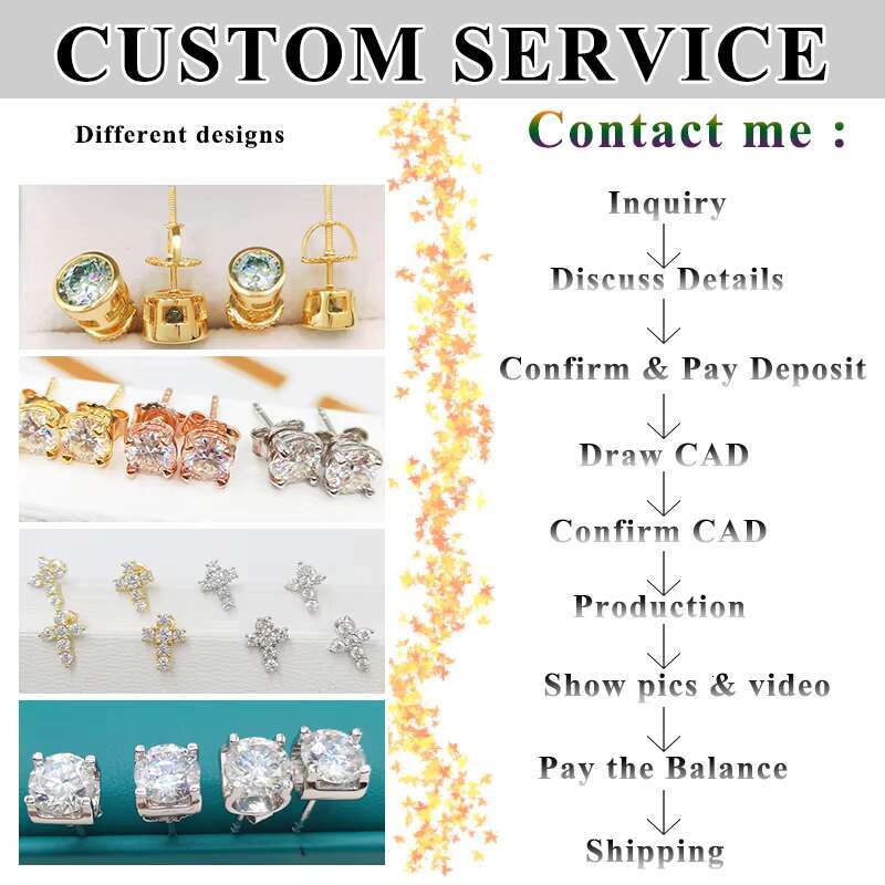 Hot Sale Pass Diamond Tester Round Vvs Moissanite Jewelry Moissanite Stud Earring