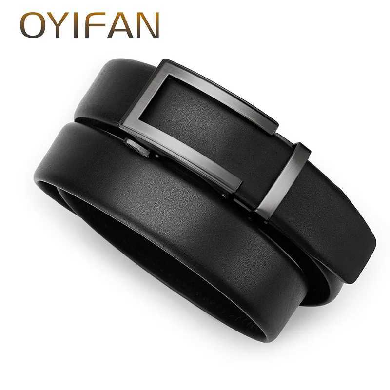 OYIFAN fashion men genuine leather belt automatic buckle adjustable ratchet belt jeans belt formal beltXJ251106