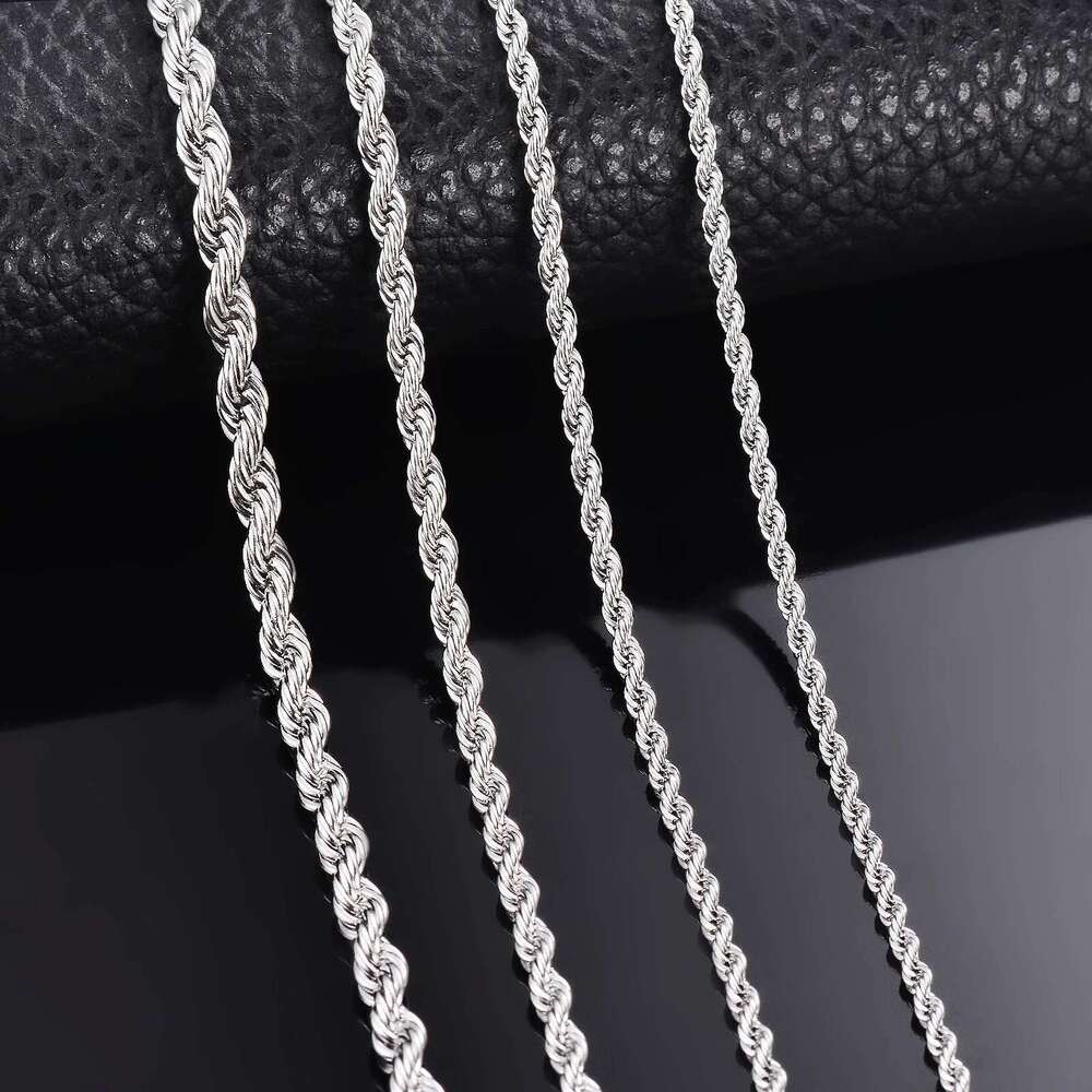 1 piece sterg sier Width 2mm/3mm/4mm Rope Necklace/Bracelet For Men Women Man Fashion Chain Necklace
