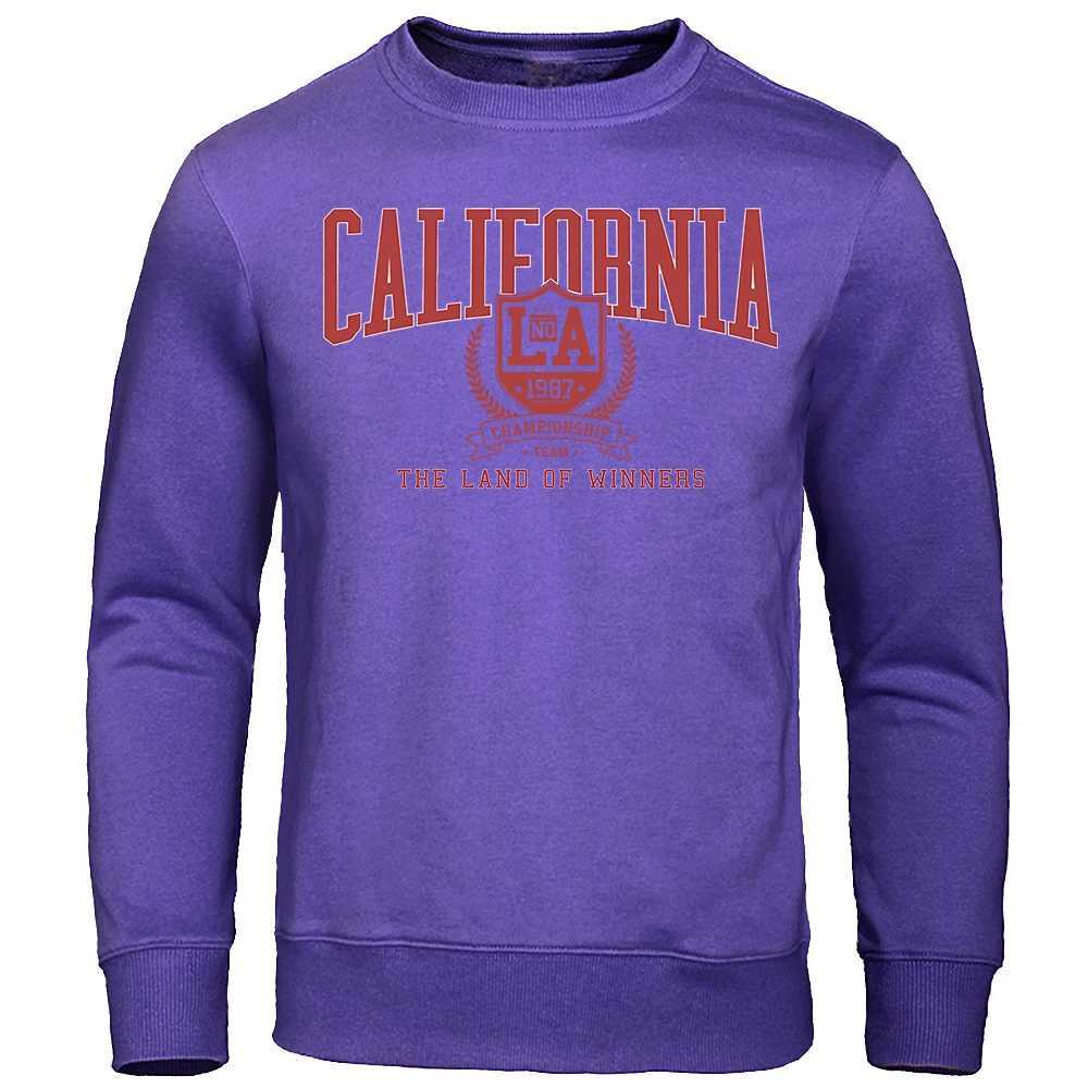 CaliforniaLA -The Land Of Winners Hoodies Male Casual S-Xxl Sweatshirt Retro Shoulder Drop Pullovers Funny Hoody Hoodie Men W251106
