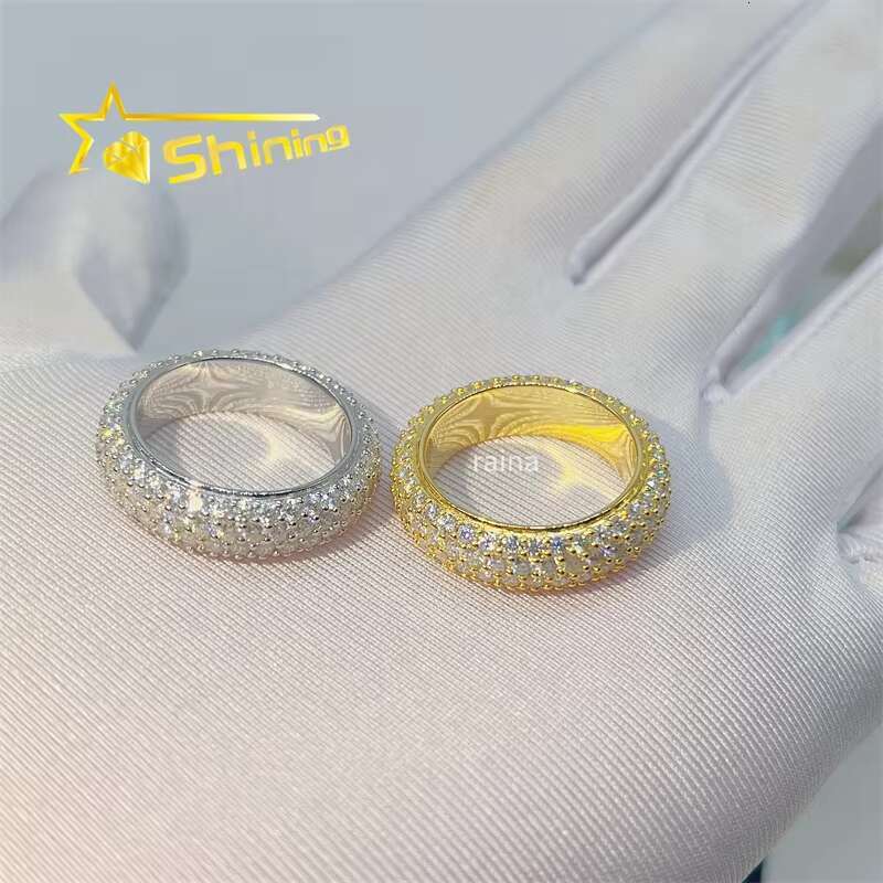 Pass Diamond Tester Rings Jewelry Women 925 Sterling Silver Custom Vvs Moissanite Ring