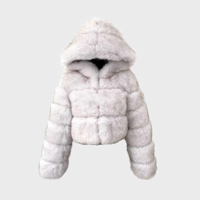 Winter fur coat Autumn Winter New Warm Faux Hooded Style Fur Coat