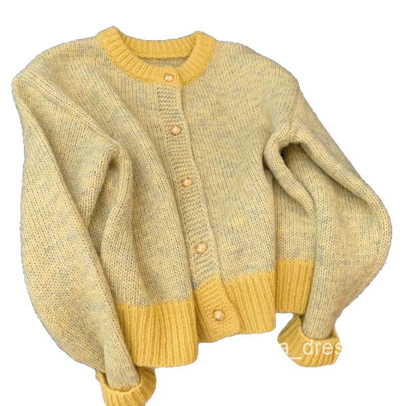 Short Cardigan Sweater for Women Spring and Autumn New Casual Versatile Lazy Style Loose Knitted Cardigan Top Trendy