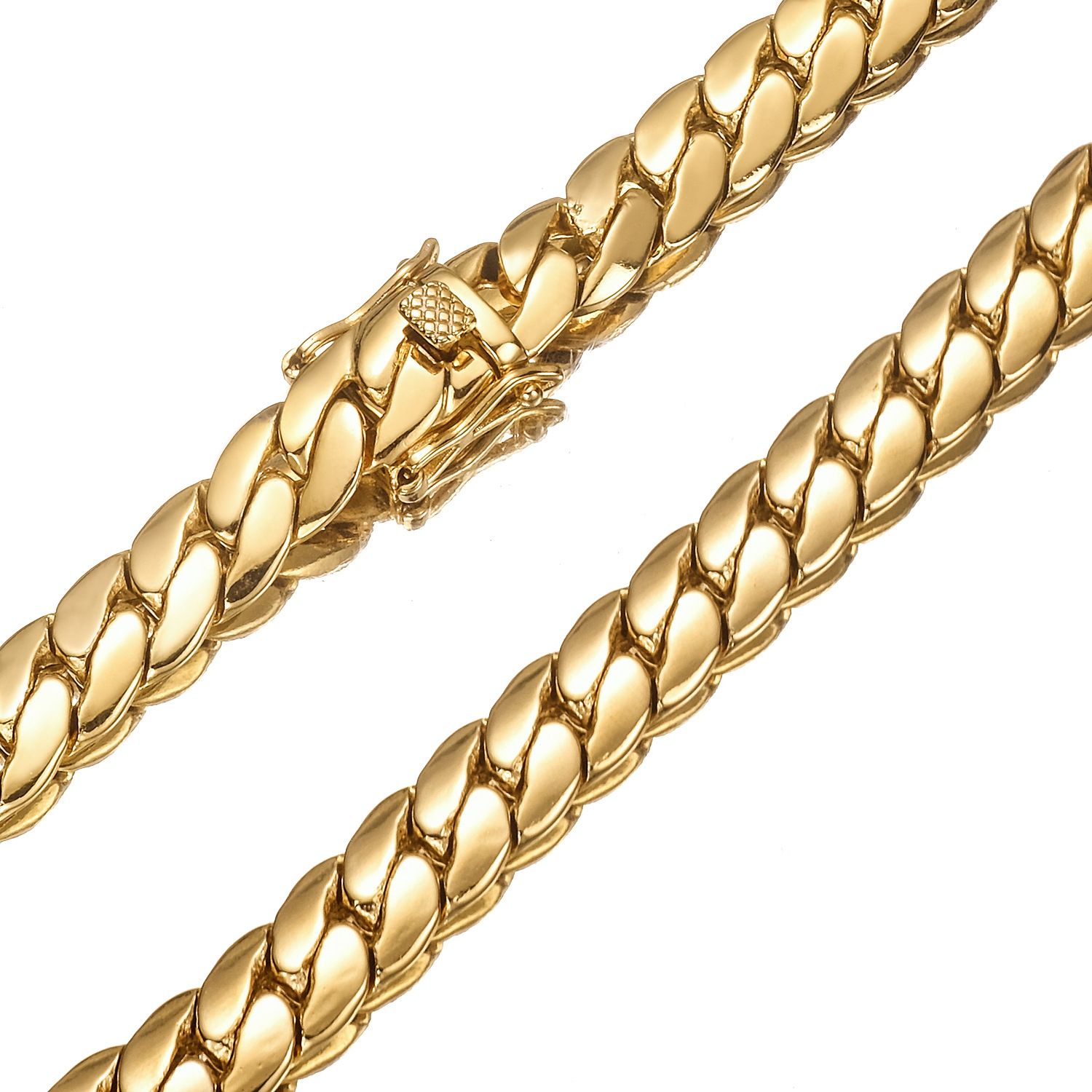 Miami cuban link chain for women making of 316L Stainless Steel plated 14K gold chain high polished punk cuban link bracelet 6/9/10mm wide mens Christ