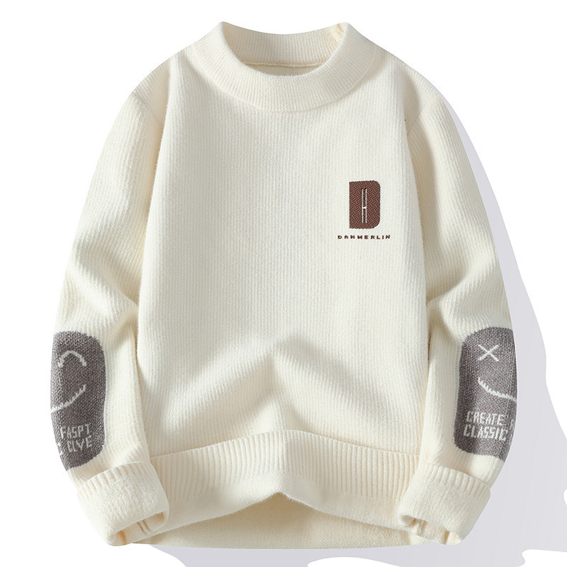 2025 Fleece Sweater Men Autumn Winter New Thickened Warm Lazy Style Knitwear Trendy Brand Round Neck Long Sleeve Sweater 201022