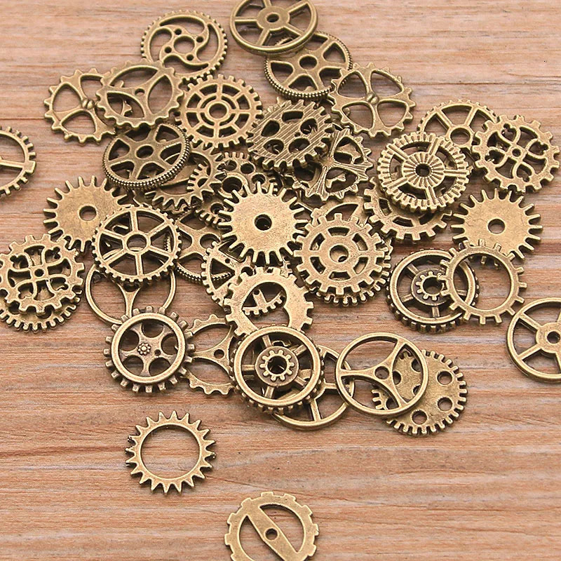 60 pieces of 10 color small 815mm mixed alloy mechanical steam punk gears and gear Diy accessories 250325