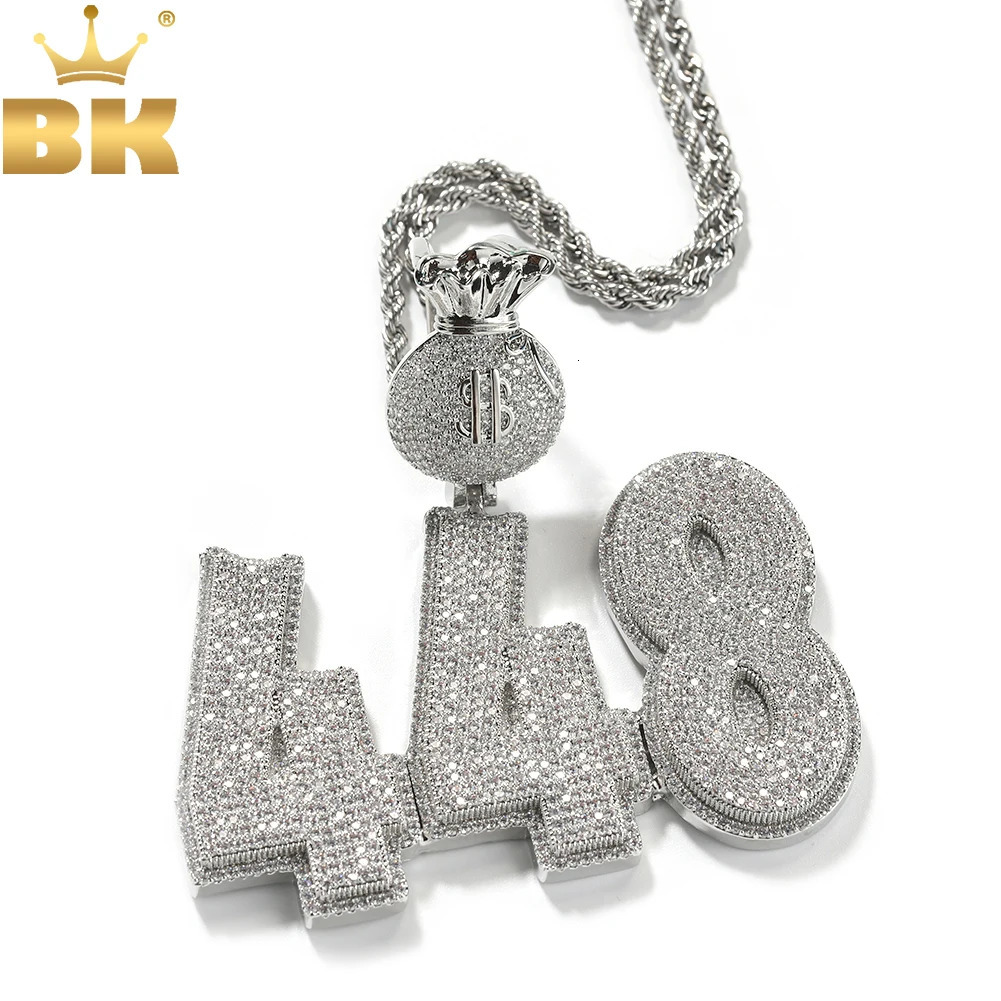 THE BLING KING Custom Double Layer Initial Letters Pendant Dollar Sign Money Bag Micro Paved Two ToneCZ NamePlate Hiphop Jewelry 251105