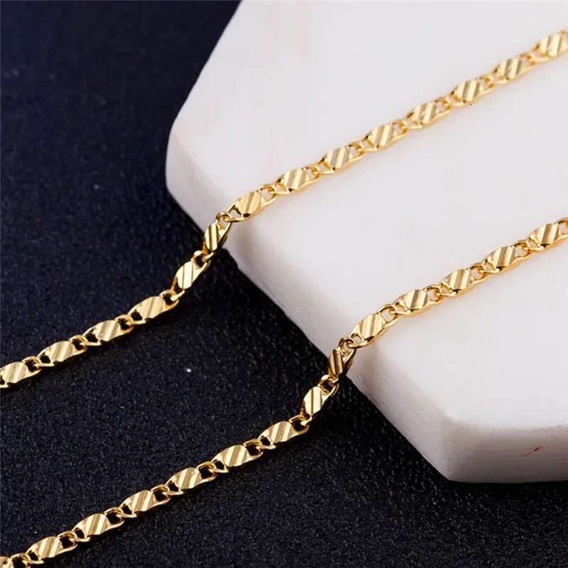Exquisite Fashion Sier Gold Filled Necklace For Women Men Size 16-30 Inch Jewelry Chain Wholesale