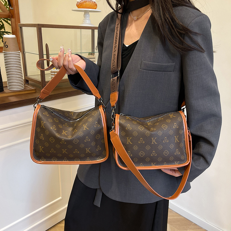 Fashion bag women's new large capacity armpit single shoulder bag 100 wide shoulder strap oblique span bag 2025s hot