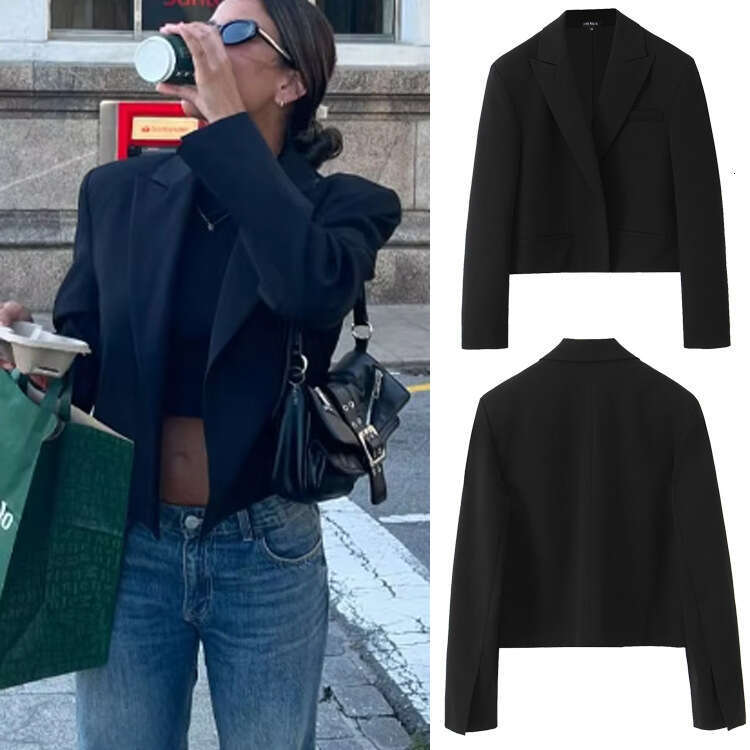 Amazon SHEIN European And American Cross-Border Hot Sale Women's Clothing Thin Striped Loose Short Long Sleeve Blazer e4ab 4623