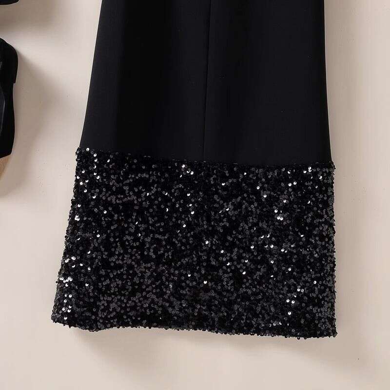 European and American Spring New Women's Clothing Heavy Sequin Bowknot Tank Petite Slimming Dress