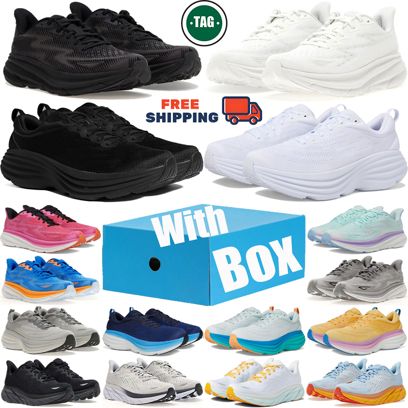 Free Shipping With Box Designer hokasneaker Clifton bondi one 8 9 sneakers Running shoes trainers for mens womens black Outdoor men women Sports runners