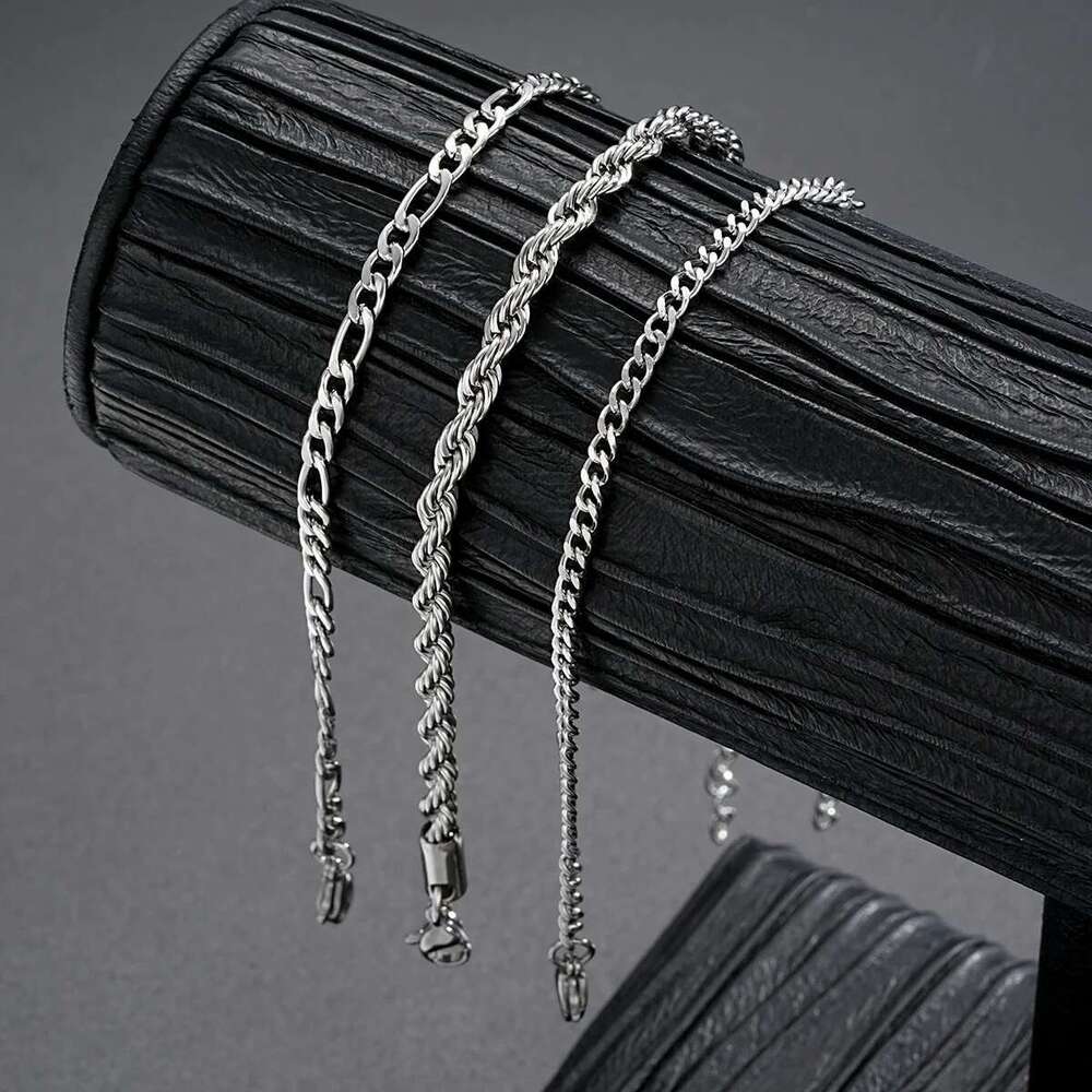New 8 Inches sterg sier Punk Figaro Chain for Men Women Hip Hop Bracelet Party Fashion Jewelry Gifts wholesale