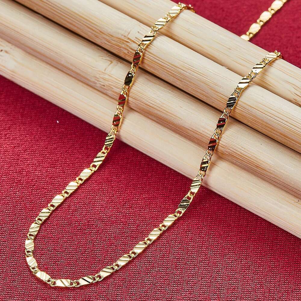 40-75cm Sterg Sier New fine 2MM flat Clavicle chains Necklaces for Men Women wedding party Jewelry Christmas gifts