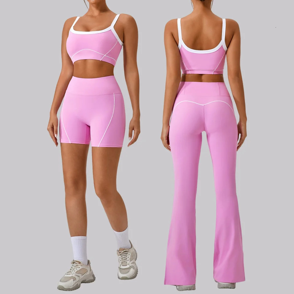 Womens 2-piece sports running set boot set Y2K cut vest top and pants set sportswear 250402