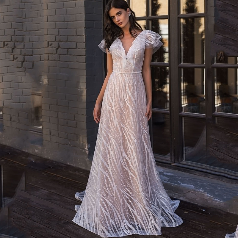 2025 New Style Commuting White Evening Dress Sexy Willow Leaf Sexy V-neck Dress