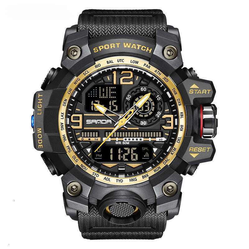DHwatches Sanda Hot-Selling Model 3133 Trendy Fashionable Electronic Watch for Middle and High School Students, Sports Waterproof Multifunctional Wris