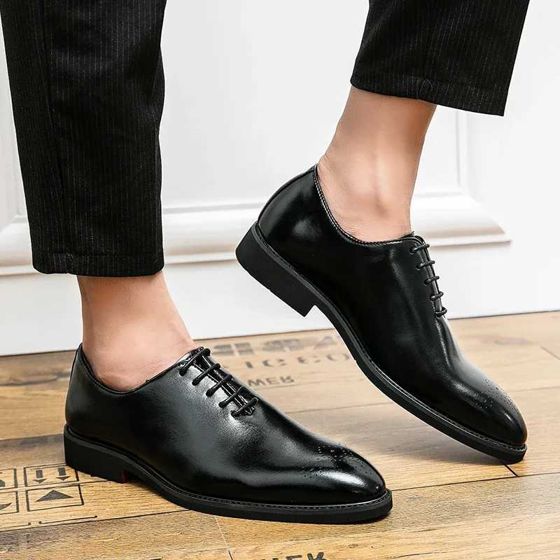 New red sole Brogue hot for black business men formal shoes lace laces round toes spring/autumn sizes 38-46 Z250402
