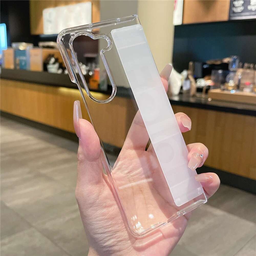 Soft Silicone Wrist Strap Bracket Phone Case For Samsung Galaxy Z Fold 6 5 4 ZFold 3 Cases Ultra Thin Matte Hard Cover