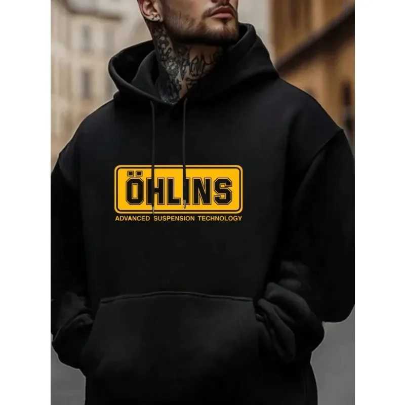 Mens Hoodies Pullover Spring Autumn Casual Hoodie Sweatshirts Print Hoodies Loose Black Sweatshirt For Male W251106