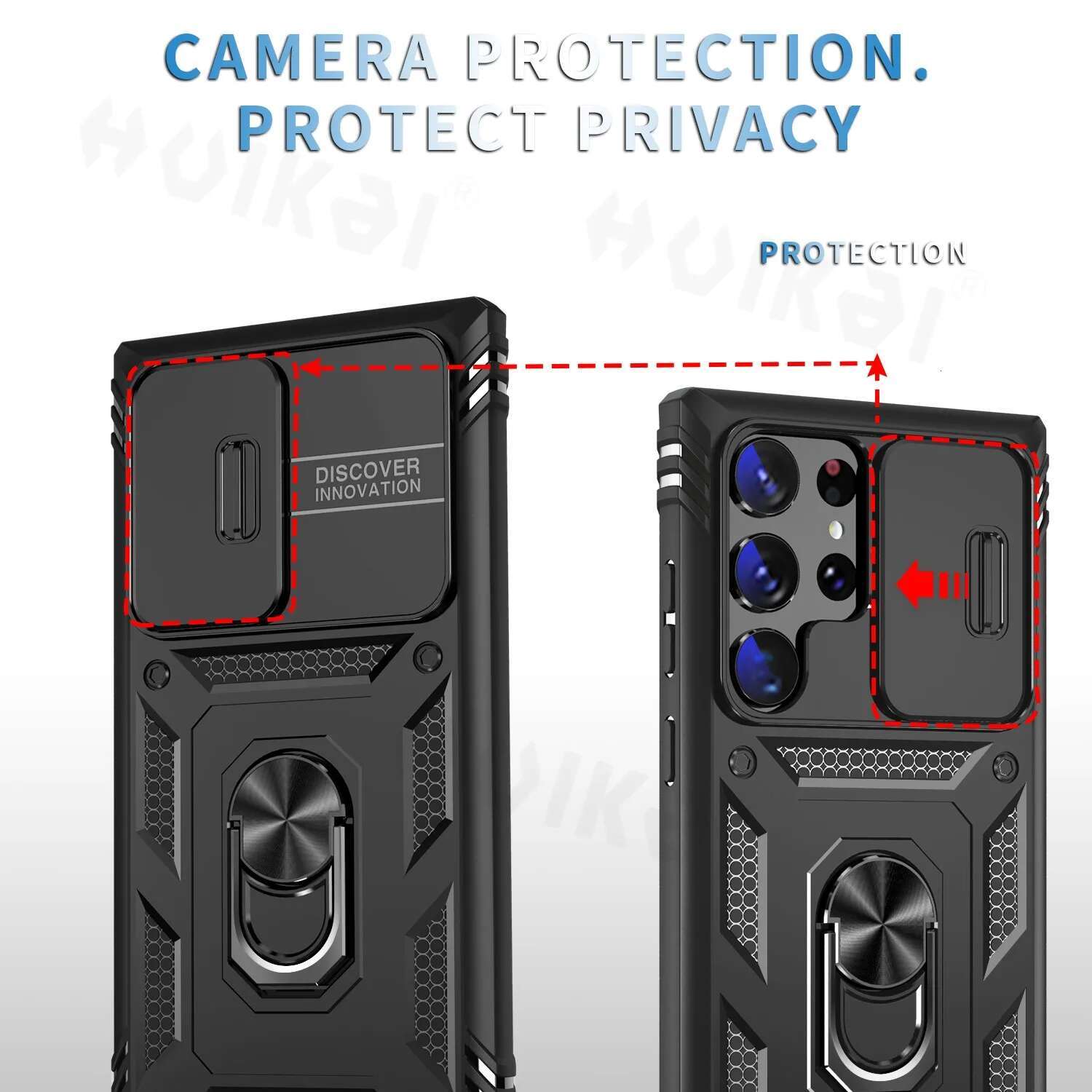 Case For Samsung Galaxy S24 Ultra S22 Plus S23 FE S21 A15 A54 A53 A55 Camera Slide Lens Protective Grade Red Covers
