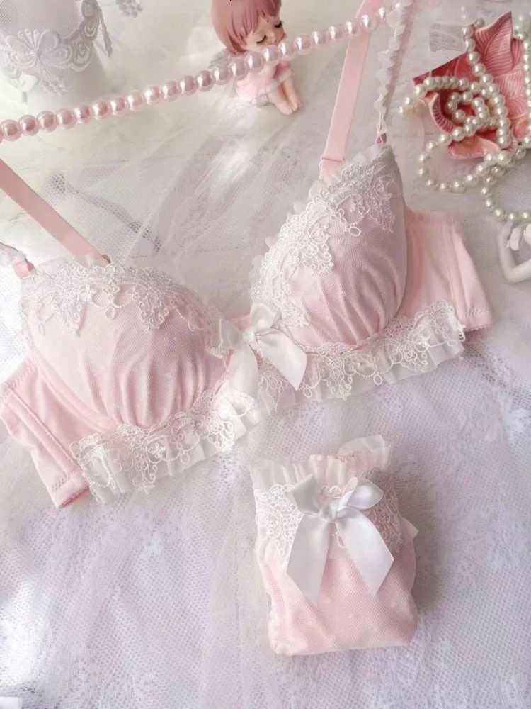 YUQI Sexy Japanese Sweet Bra Set G Cup Large Cup Womens Underwire Heavy Lace Thin Cup Comfort Pure Sensual Lingerie push upXJ251106