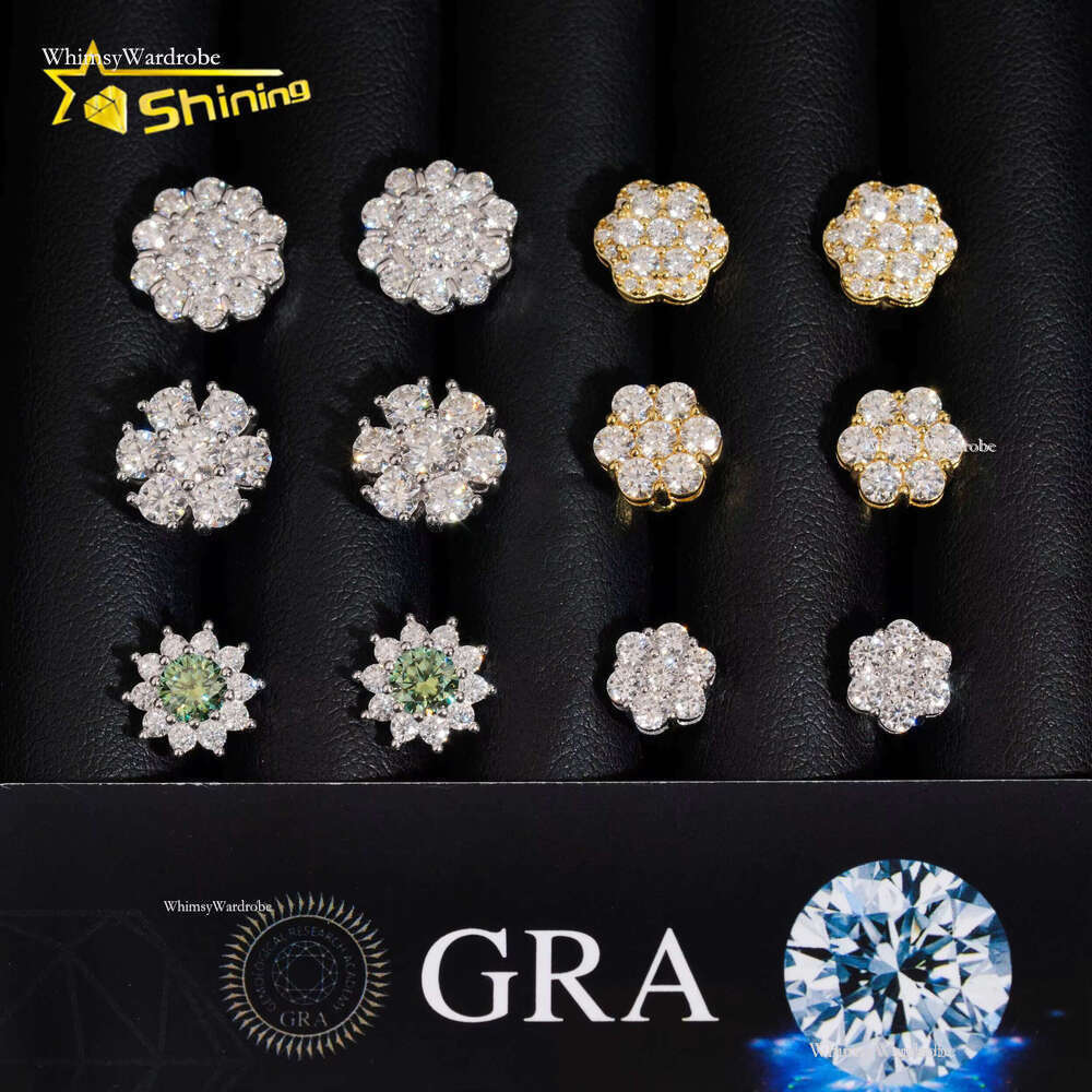 Hot Sale Fine Jewelry Screw Back Cluster GRA Certificated Women Sier Moissanite wer Stud Earrings