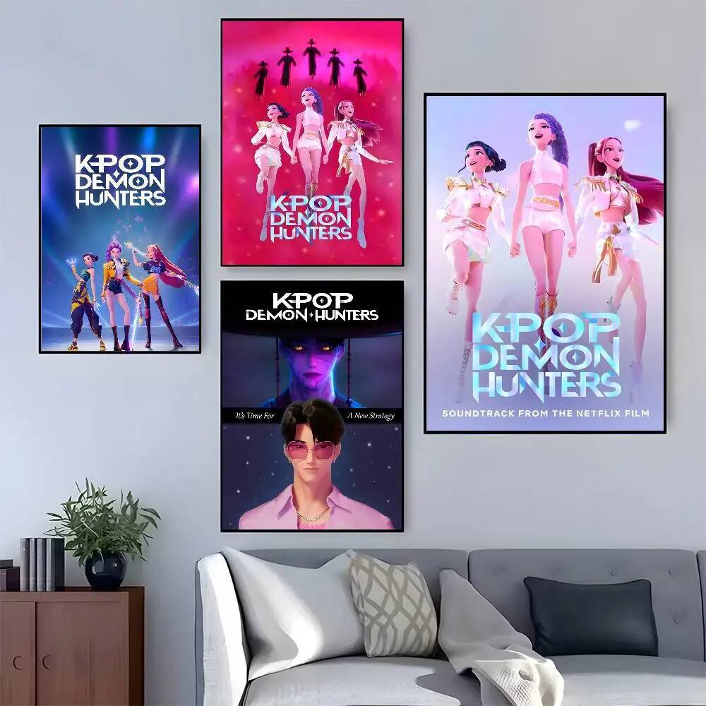 Demon H-Hunters kpop new group Poster HD sticky wall waterproof home living room bar aesthetic decor ddmydog