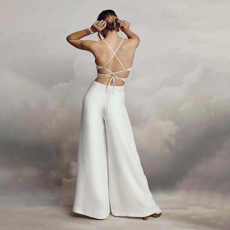 2025 New Sleeveless Camisole V-neck Tight Fitting Hip Hugging Backless Jumpsuit