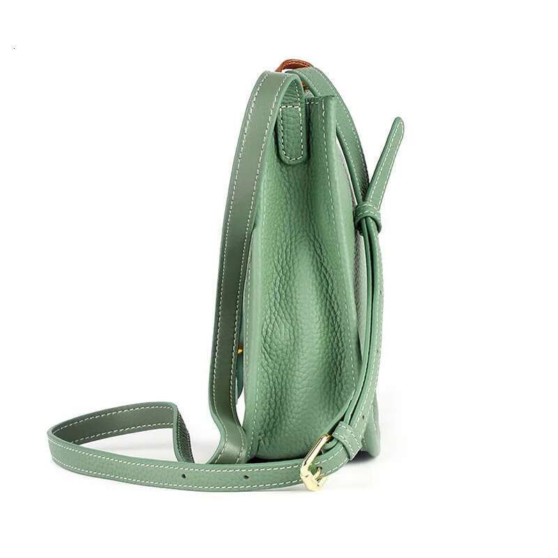 2023 Green Crossbody with Horse Charm 100% First Layer Cowhide Leather Female Shoulder Bag Small Daily-use Phone Purse