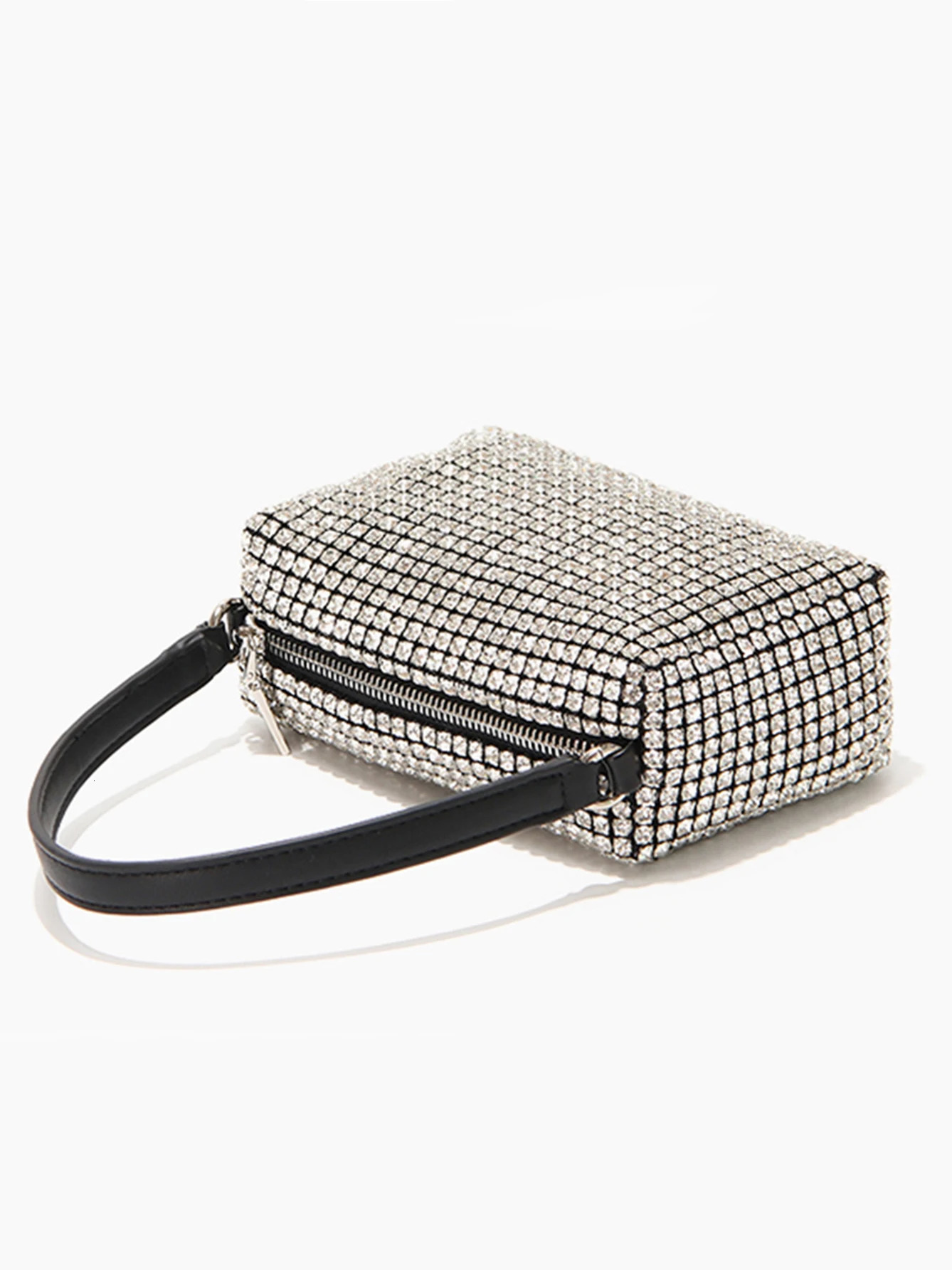 Fashion banquet and dinner diamond bag high-end shiny diamond full diamond handbag underarm bag chain bag simple party 251106 - view 3