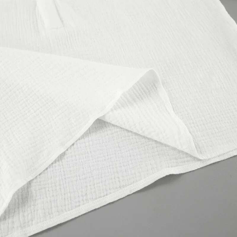 French Women Shirts 100% Cotton Mus Gauze Long Lantern Sleeve V-neck Blouse Casual Loose White Color Elegant Vintage Tops