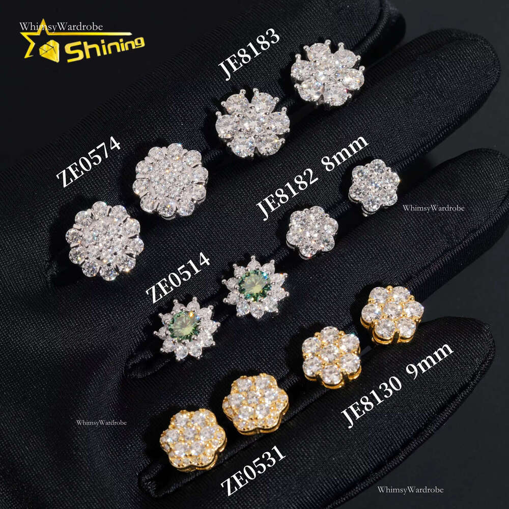 Hot Sale Fine Jewelry Screw Back Cluster GRA Certificated Women Sier Moissanite wer Stud Earrings