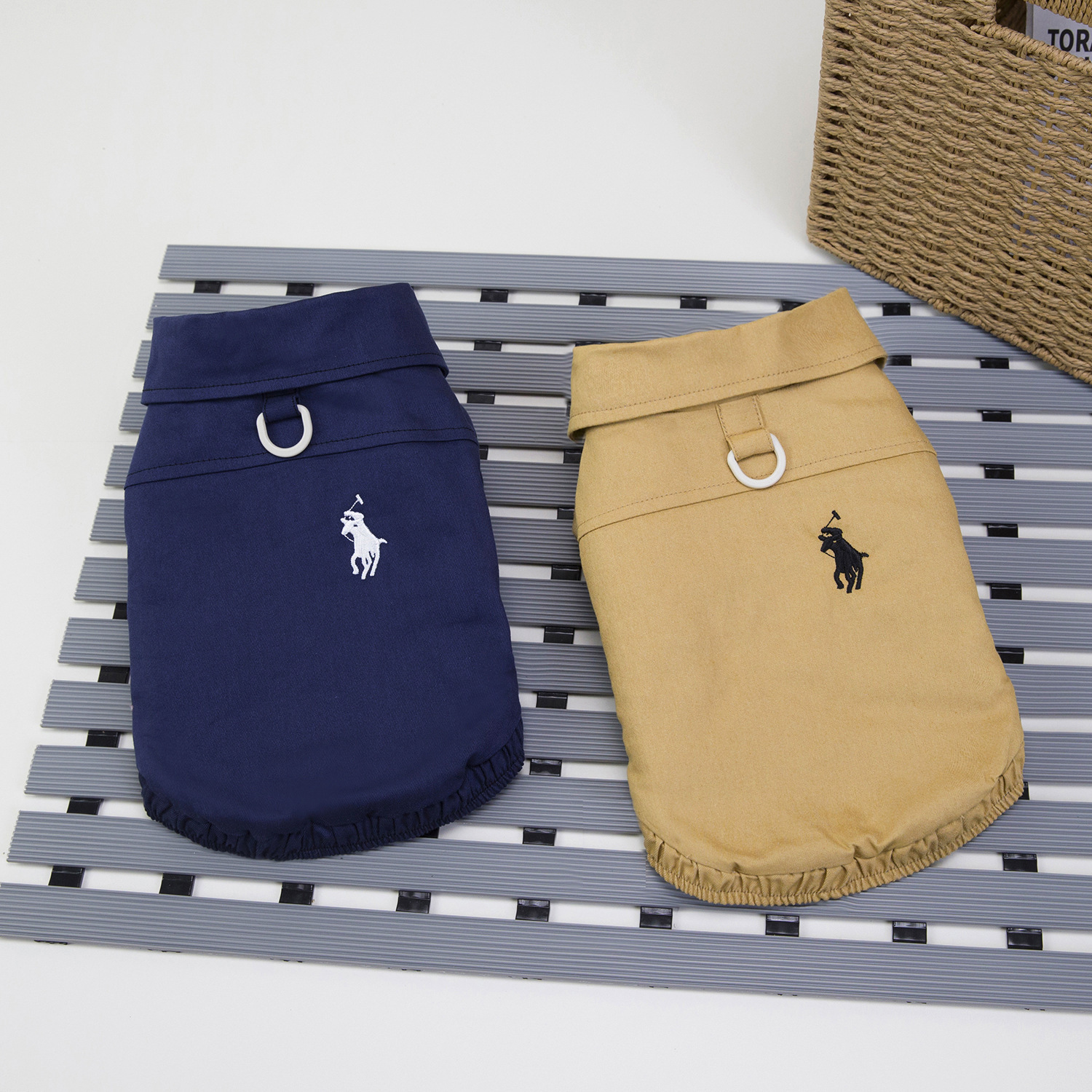 Warm Fleece Lined Dog Jacket, Stylish Polo Embroidered Pet Coat, Windproof Dog Apparel with D-Ring for Leash, Comfortable Soft Pet Outwear, for Small 